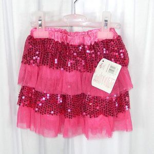 Princess Dress Up Skirt / Pink Sequin & Tulle Tutu /One Size Fits All (Ages 3-7)